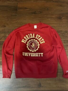 Champion Red Florida State University Crewneck Sweatshirt
